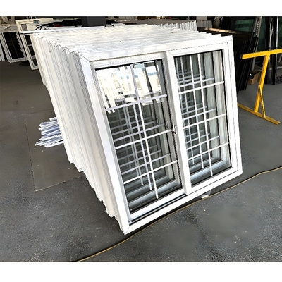 Porte coulissante en PVC à double fenêtre horizontale à pression-pull insonorisée