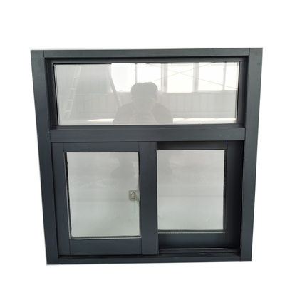 Fenêtre coulissante en aluminium noir de design moderne avec système de sécurité et barres de sécurité