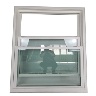 Rame en plastique double vitré fenêtre de cabine double suspendue avec matériau de filetage en écran de nylon