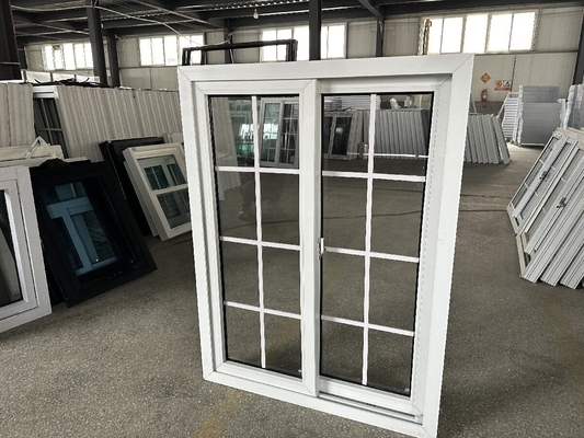 Porte coulissante en PVC à double fenêtre horizontale à pression-pull insonorisée